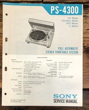 Sony PS-4300 Record Player / Turntable Service Manual Original