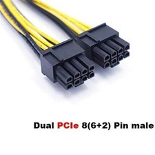 2 Pcs PCIe 8pin Female to Dual 8pin 6 2 pin Male GPU Power Cable Splitter