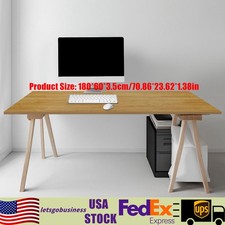 180 60cm Butcher Block Counter Top, DIY Solid Wood Slab, 1.38'' Thick Table Top