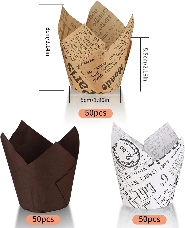 150 Stück Muffinförmchen Papier, Muffins Papierförmchen, Cupcake Formen Papier,  - Bild 2 von 4