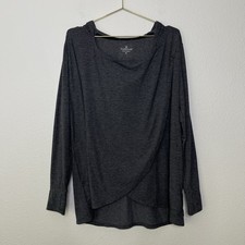 Cuddl Duds Softwear Tunic Top Medium Long Sleeve Gray Hoodie Pockets Sweatshirt