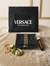 Versace Fragrances Institutional Pouch Black Gold Makeup Travel Bag Clutch NEW