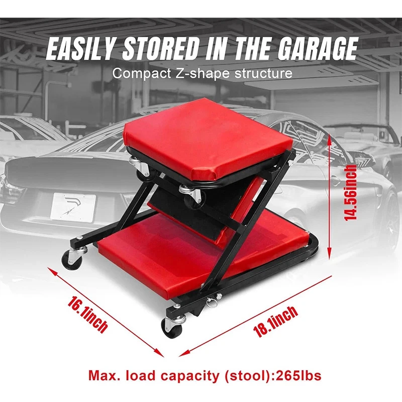 Rolling Creeper Durable Knee Pad with Full 360 Degree Turn Casters and Tool Tray - Image 3 of 4