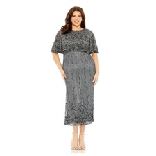 Mac Duggal Embellished Cape Sleeve Column Dress #5939 Plus Size 14W NWT