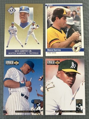 Ken Griffey Jr., 91, Steve Garvey 84, Butch Husky RC 94, Miguel Jimenez RC 94