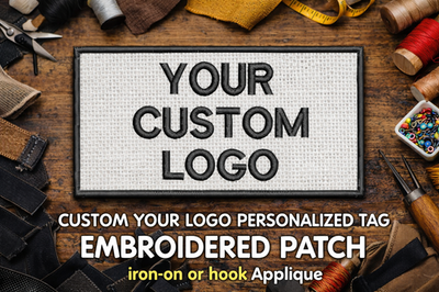 #ad CUSTOM YOUR LOGO PERSONALIZED TAG EMBROIDERED PATCH iron on or hook Applique $65.00