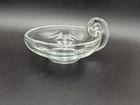 Steuben Like Glass Crystal Small Snail Handle Olive  Bowl 5.5" Not signed retro