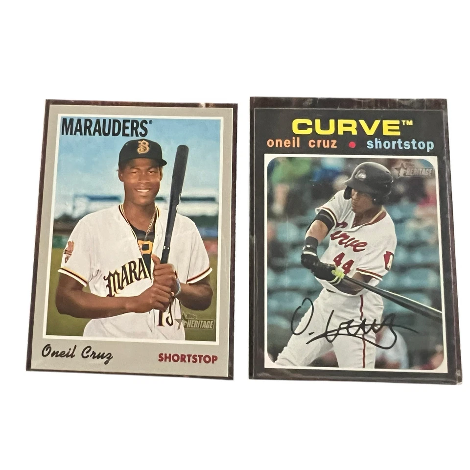 Oneil Cruz Pittsburgh Pirates Topps Bowman Card Lot Parallels #ed Chrome Inserts - Image 2 of 4