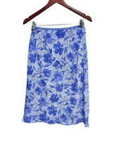 Jonathan Martin Blue Purple Skirt Vintage 90s Y2K Floral Medium Knee Length Midi