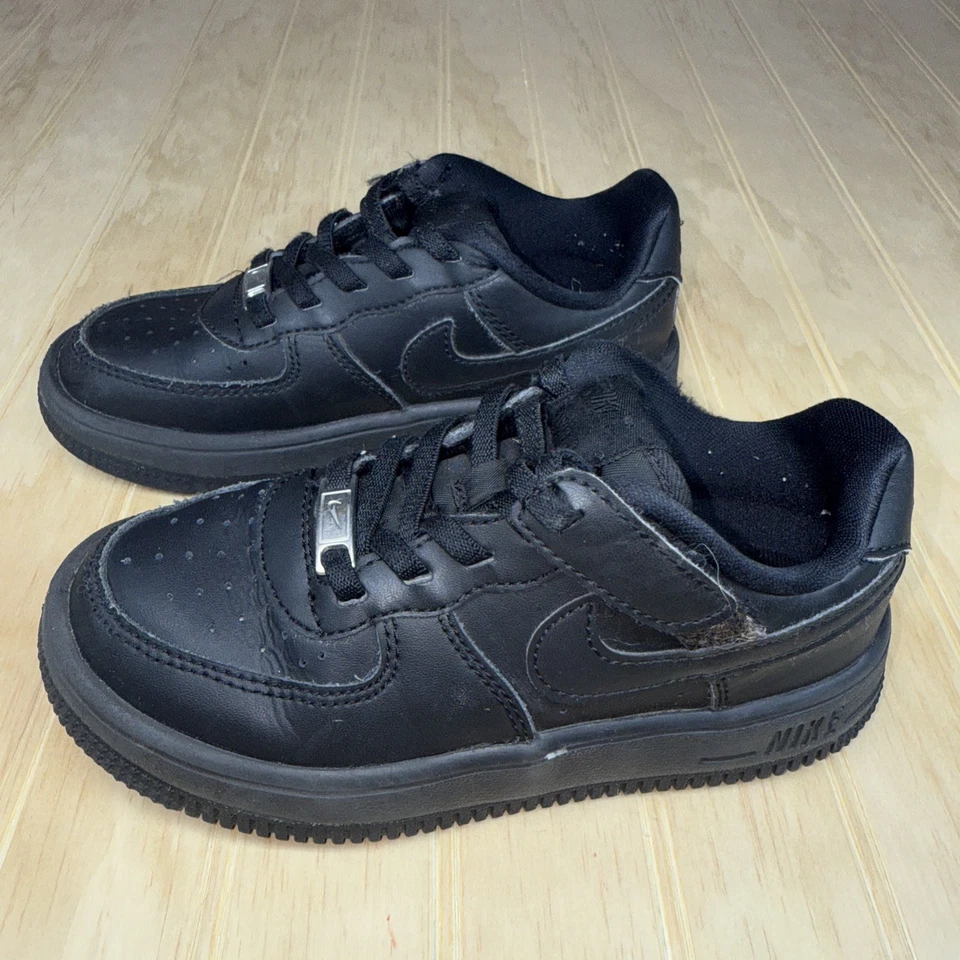 Nike Air Force 1 Low EasyOn para niños pequeños negro/negro (FN0237 001) talla: 12c Foto 3 de 4