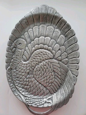 Arthur Court Designs Turkey Serving Platter 26x17” Cast Aluminum Vintage 1982 - Image 1 of 4