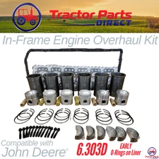 INFRAME ENGINE OVERHAUL KIT comp w John Deere® 6.303D 95 570 699 540 3120 EARLY
