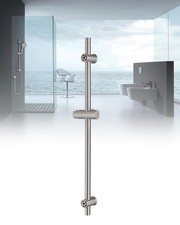 All Metal Nickel Shower Slide Bar 30-Inch with Adjustable Handheld Shower Hea...
