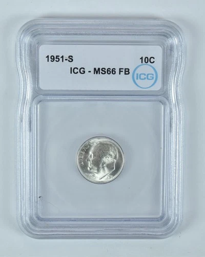 1951-S Roosevelt Dime MS66 FB ICG