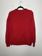 Lands’ End Women’s Red Preppy Cable Knit Sweater Long Sleeve Size Large