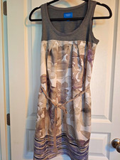 Simply Vera Vera Wang Womens Gray Floral Sleeveless Scoop Neck Sheath XS