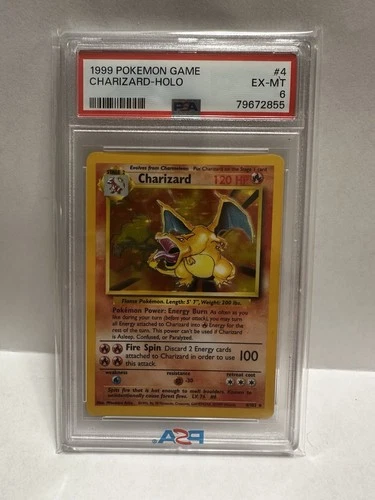 PSA 6 EX/MT 1999 CHARIZARD POKEMON GAME HOLO UNLIMITED BASE SET #4