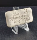 Vintage Texas Territorial Mint 3 oz Poured Silver Ingot Bar