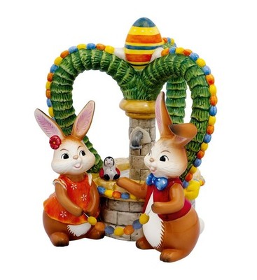 Goebel Ostern Hasen ''Osterbrunnen'' 17 cm Spring Edition Limited 2011 NEU + OVP