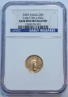 2007  $5 American Gold Eagle 1/10th Oz NGC GEM Uncirculated  Fine US Gold  !!