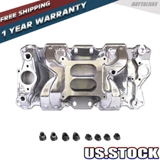 Polished Dual Plane Air-Gap Intake Manifold For Small Block Chevy 305 350 400