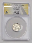 1916 Mercury Dime ANACS AU58 FSB Full Split Bands
