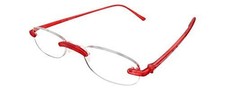 Calabria 715 Womens Lightweight Rimless Flexie Reading Glasses in Red 1.25 48mm
