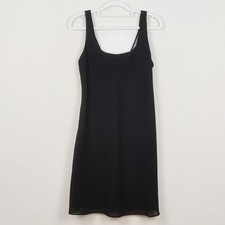 Vintage Hampton Nites Sleeveless Little Black Dress Small Size 6 LBD Strappy