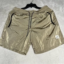 American Eagle Shorts Mens Medium Reflective Zip Pocket Mesh Lined Stretch Beige