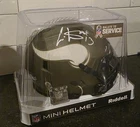 Cris Carter Signed Salute to Service Mini Helmet Inscribed "HOF 13" Schwartz COA