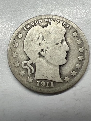 1911 Barber 90% Silver Quarter Philadelphia Actual Coin. Silver At $92 Per Oz