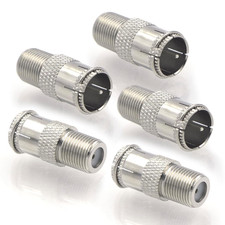Coaxial Cable Quick Connector, Quick Push on Male to F-Type Female Coax Extender