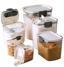 6 Piece Multicolor Food Storage Container Set for Baking Essentials