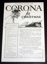 1926 OLD MAGAZINE PRINT AD, SMITH CORONA TYPEWRITERS, A CORONA FOR CHRISTMAS