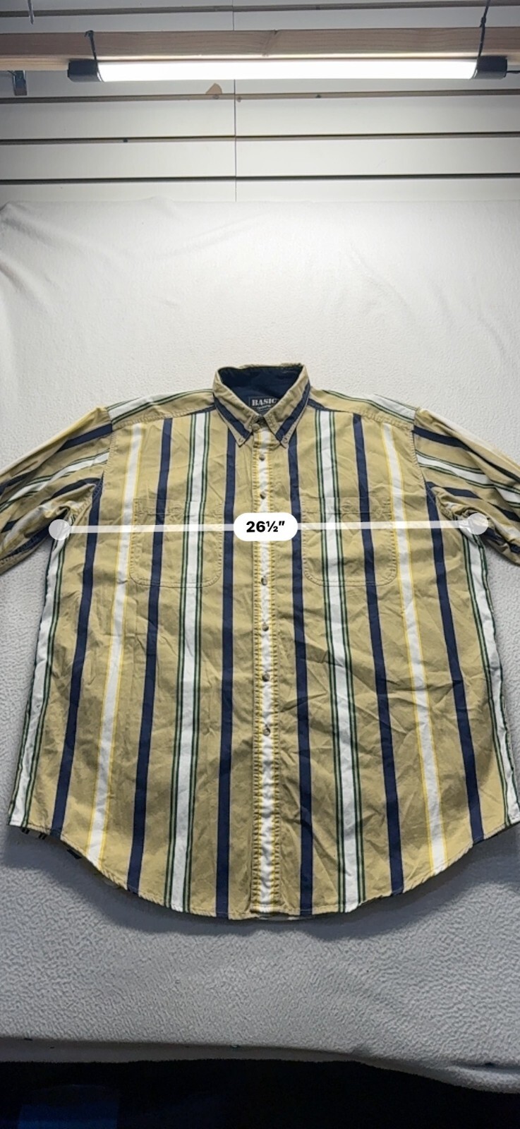 Basic Options Tall Striped Button-Up Shirt 100% C… - image 6