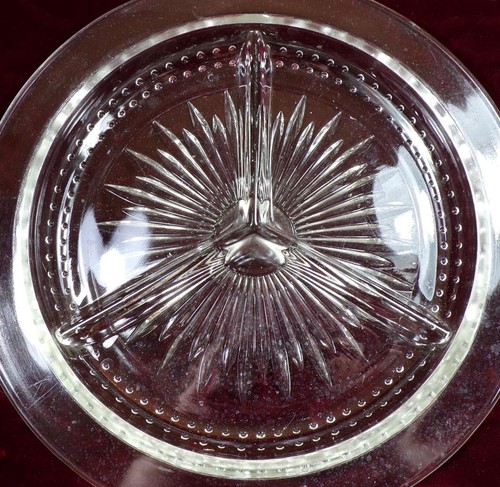 Candy Dish Insert Divided Clear Depression Glass 8.5in No Basket Vintage - Picture 2 of 4