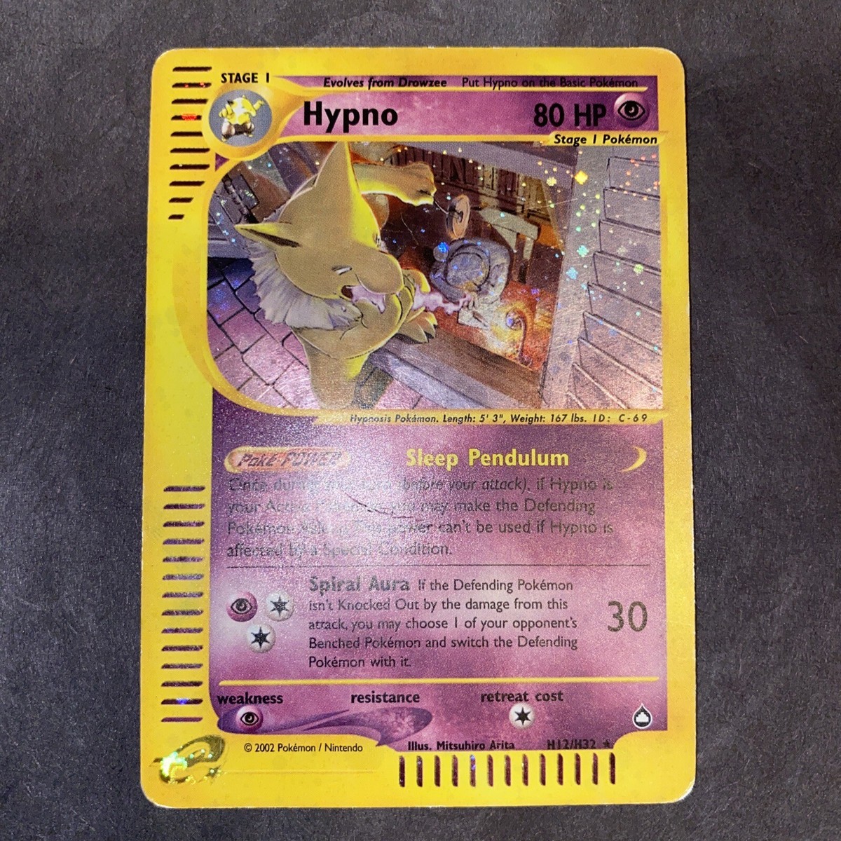 Hypno H12/H32 Aquapolis E-Series Holo Rare Vintage Pokemon Card E