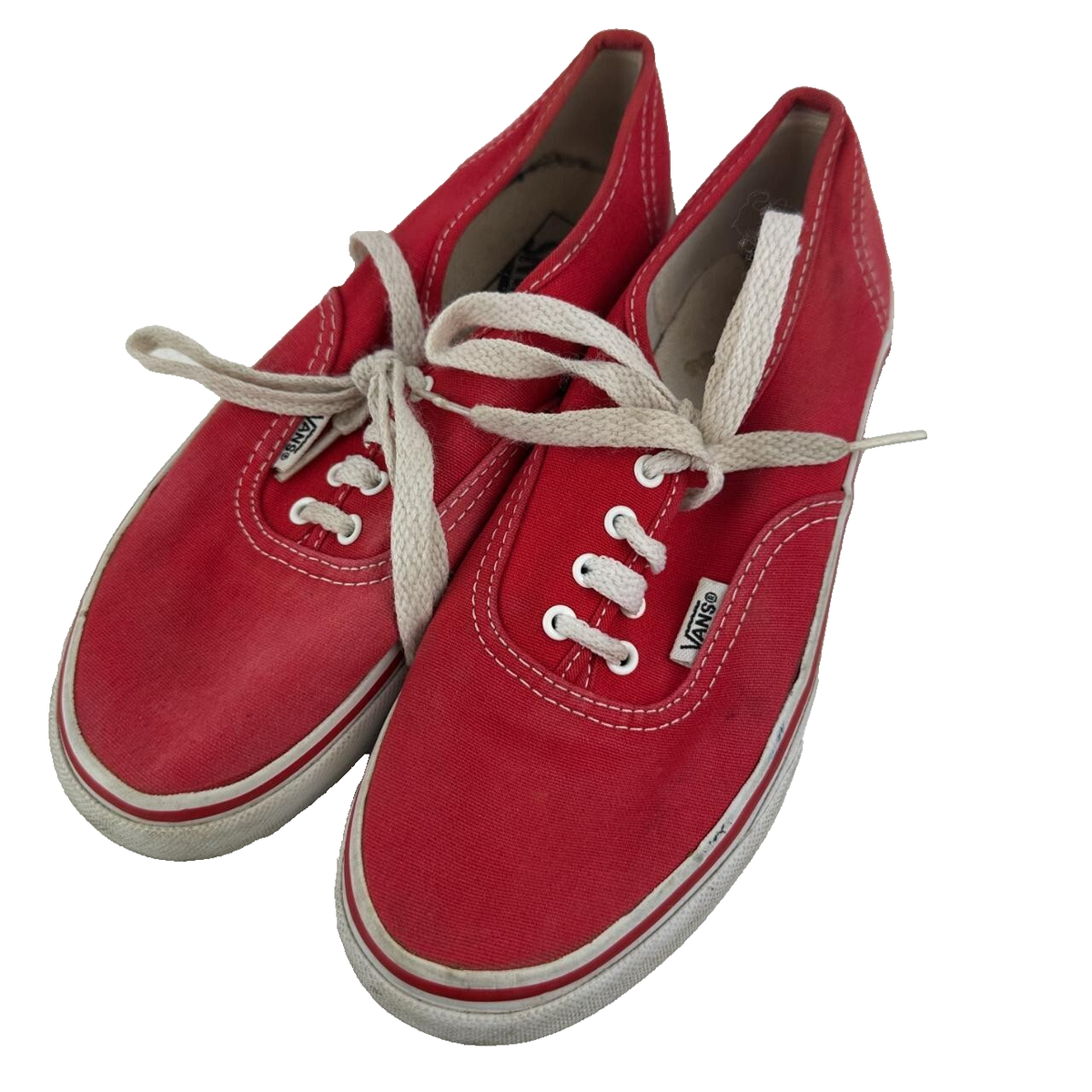 Vans Authentic Red Trainers Womens Girls Shoes Size UK UK