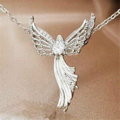 925 Silver White Topaz Cross Necklace Pendant Chain Choker Gift Woman Sunny