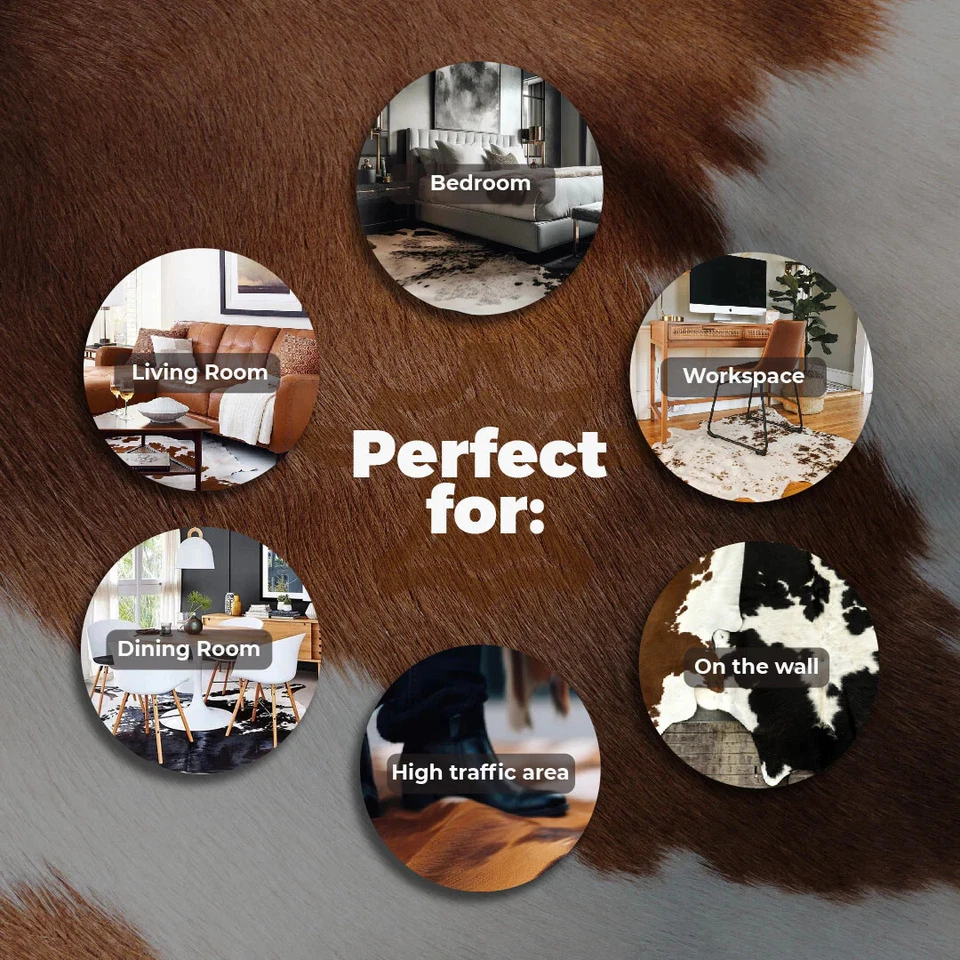 Genuine Cowhide Rug Size: 7x6 feet, Dyed Brazilian Cowhide Rug - Image 3 of 3