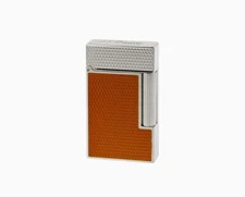 S.T. DUPONT Lighter With Flint LIGNE 2 Cling Guilloché Orange Palladium C16617