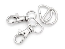 Swivel Trigger Snap Hooks Classic Lobster Clasps with D-Rings for Purse Strap...