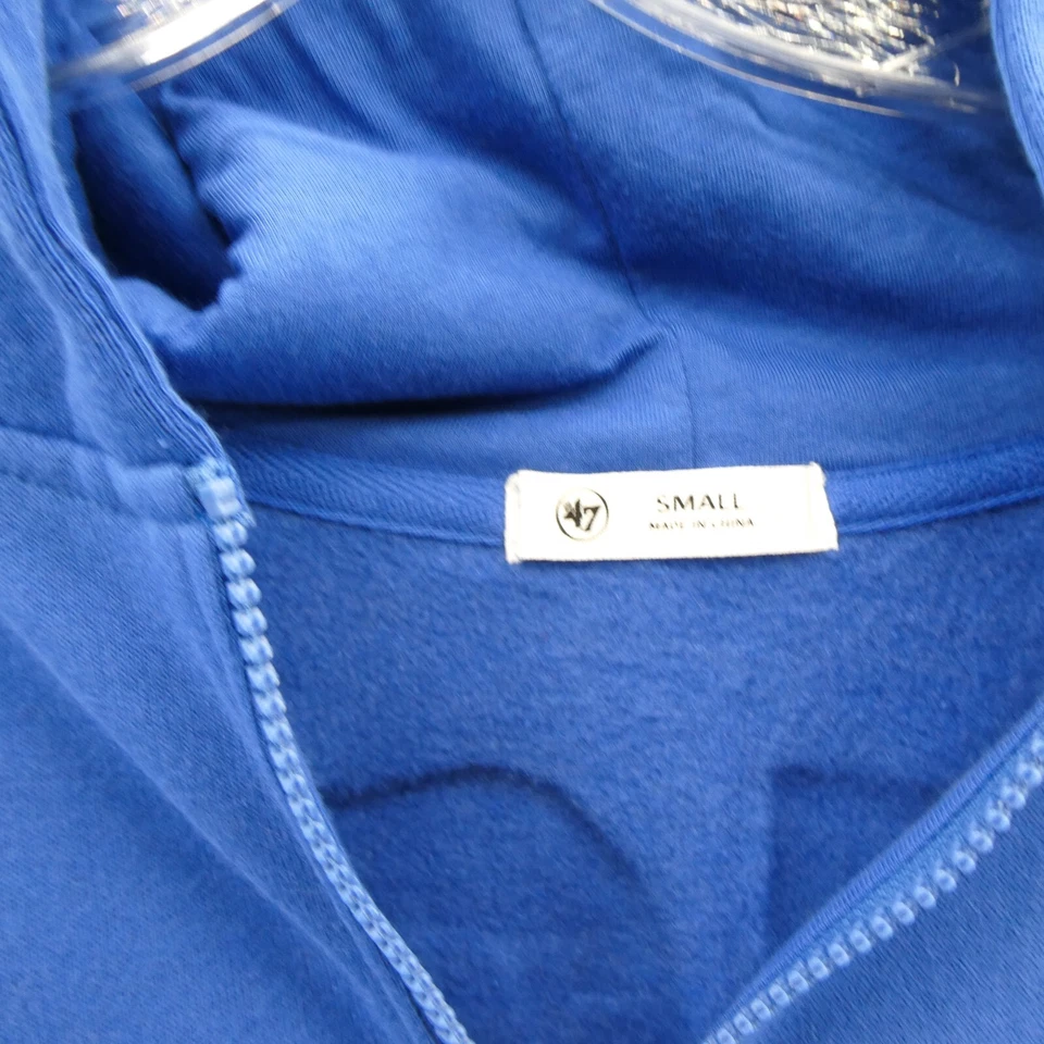 New York Knicks Hoodie Small Womens '47 Brand Basketball 1/4 Zip Sweatshirt Blue - Image 4 of 4