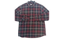 Orvis Shirt Mens Plaid Flannel Button Up Long Sleeves Heavyweight RED,M NWOT
