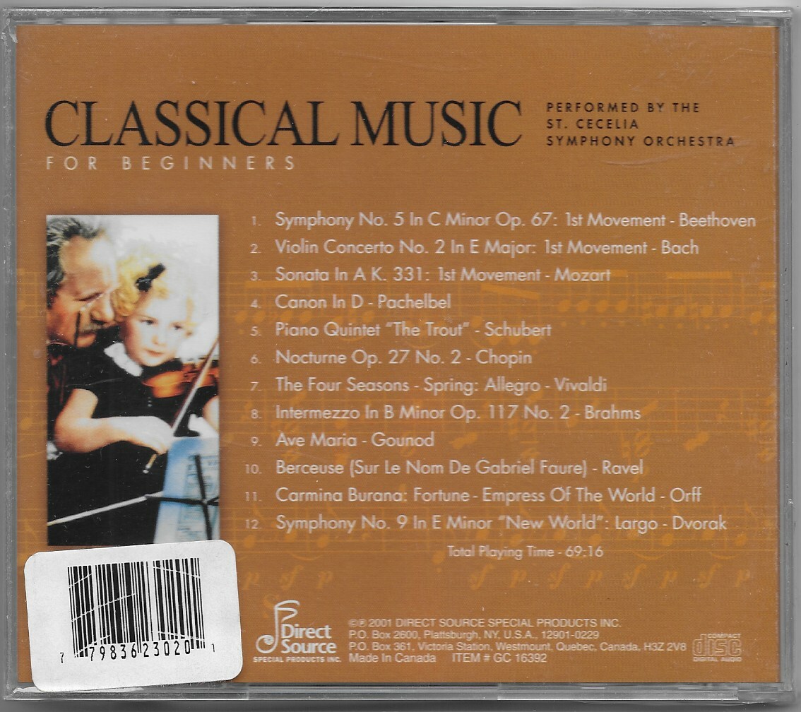 The Greatest Classical Music for Beginners CD 2001 Direct Source