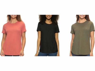 Felina Women's Slub Crew Neck Tee Short Sleeve Cotton Modal