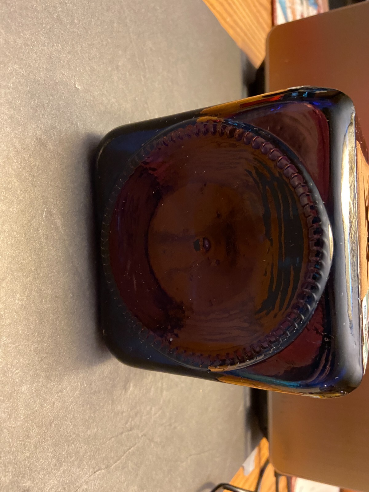 Los Arango special edition cobalt blue leather label tequila bottle