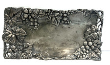 Aluminum Alloy Arthur Court Grapes and Leaves Bread Dessert Tray 11x6" 1996