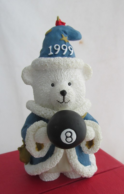 Marshall Field's 1999 Santa Bear Wizard Sorcerer Eight Ball Christmas Ornament