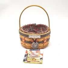 Longaberger 1997 Inaugural Basket. Linen and Protector. Signed. New Old Stock 